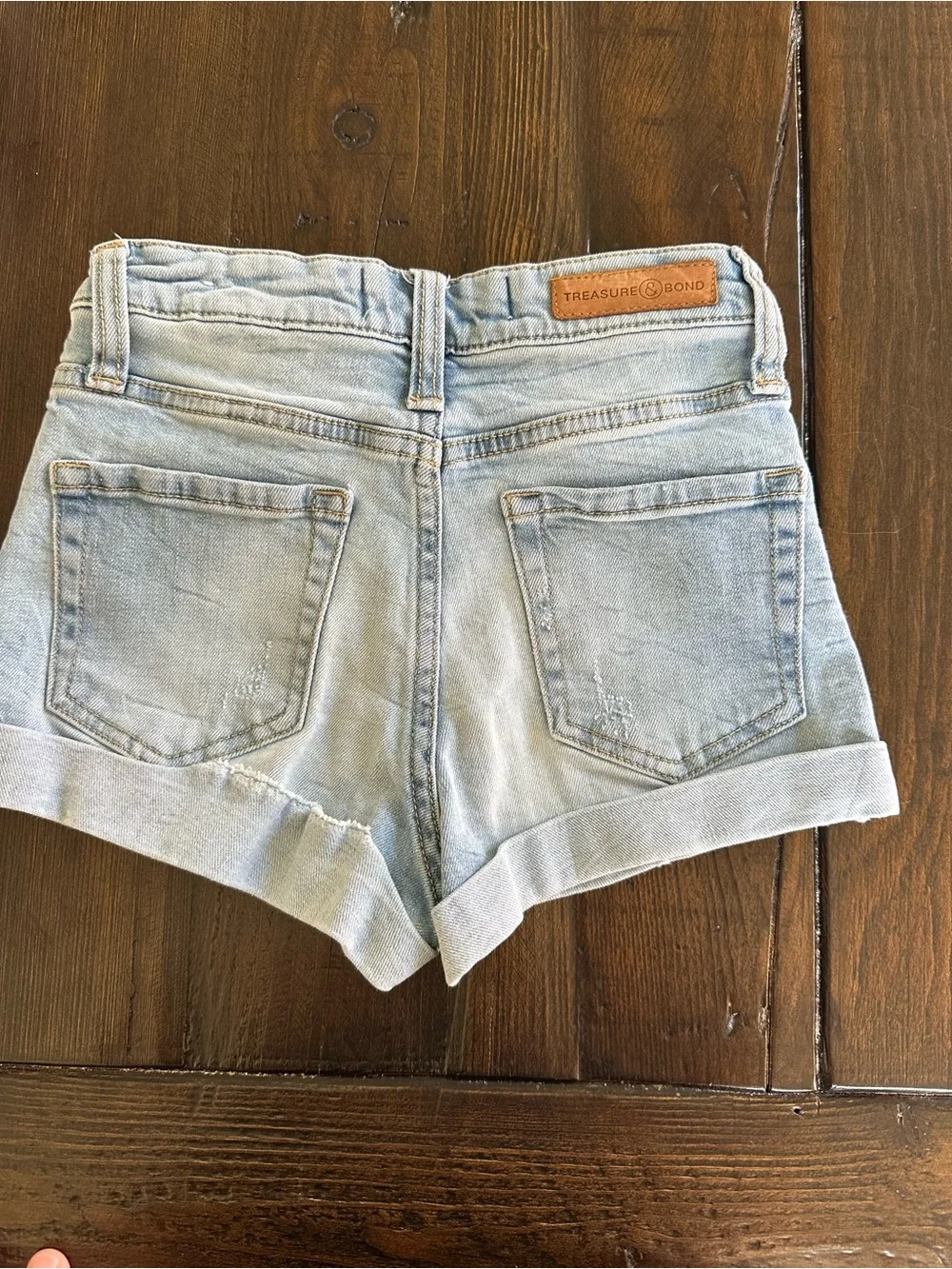Treasure & Bond High-Rise Light Wash Denim Shorts